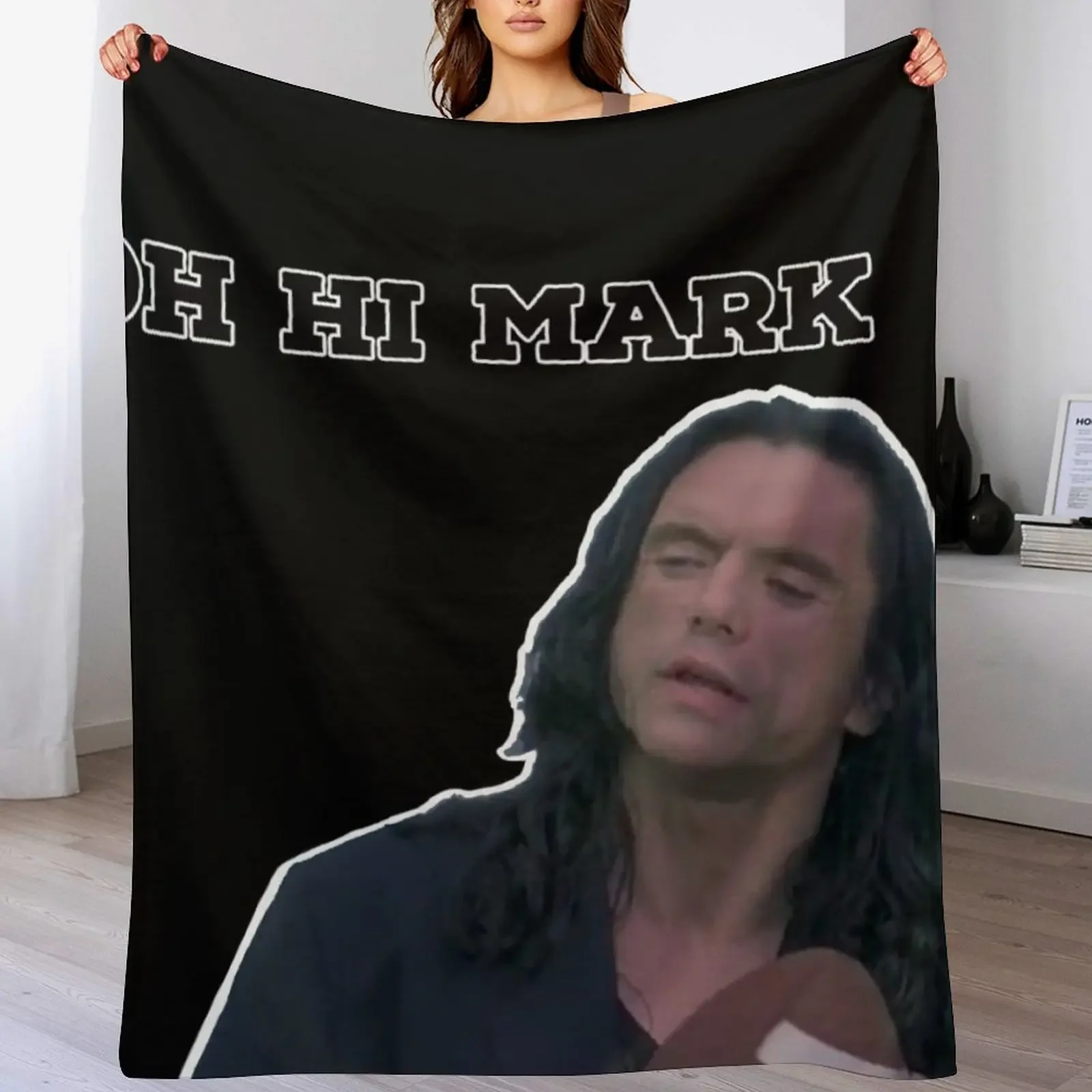 Oh hi Mark Wiseau Throw Blanket Summer Cool Breathable Blanket for Sleeping