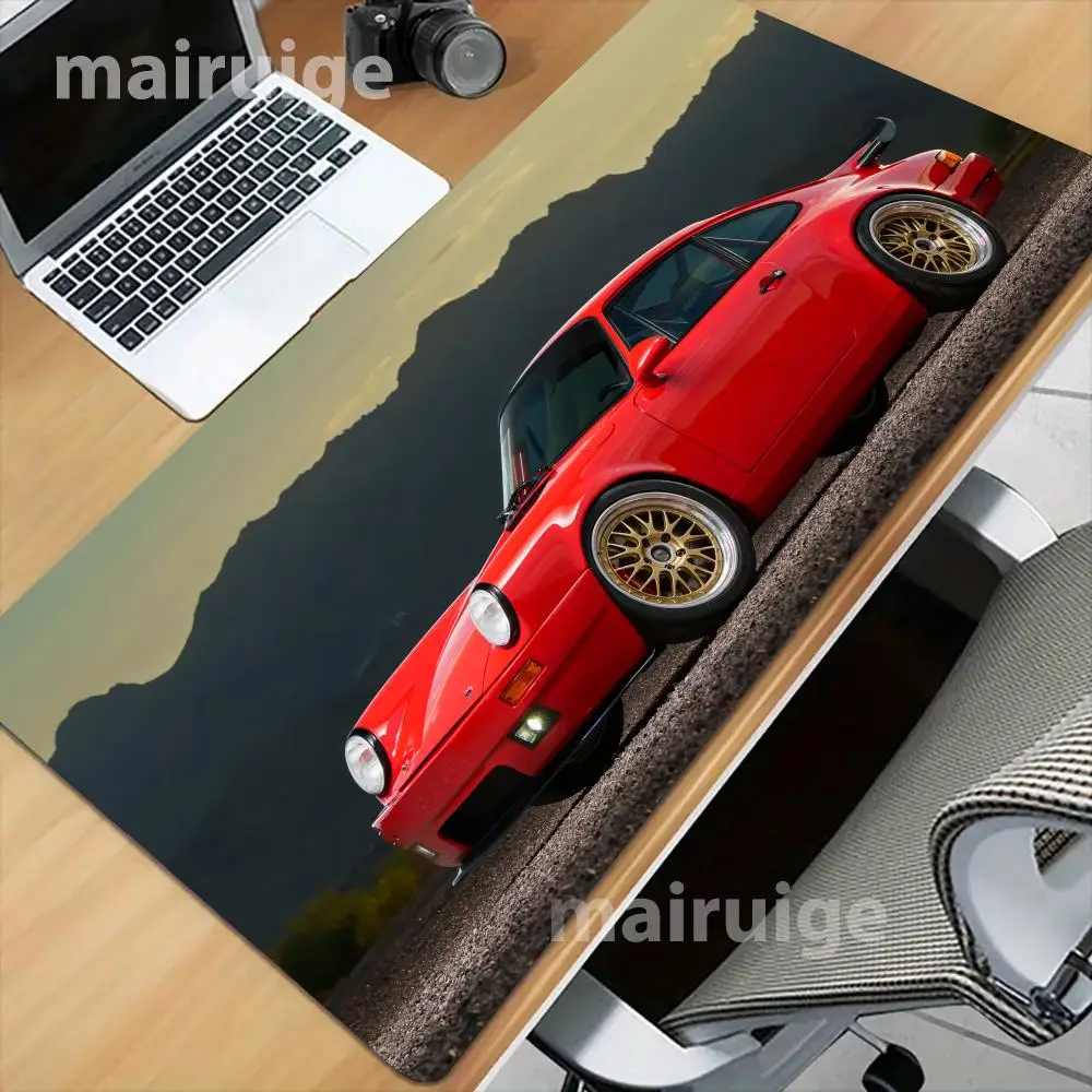 

Classic Red Car Mouse Pad Large Computer Office Game Table Mat XXL Rubber Anti-slip Stitched Edges Keyboard Mats Long Desk Pads
