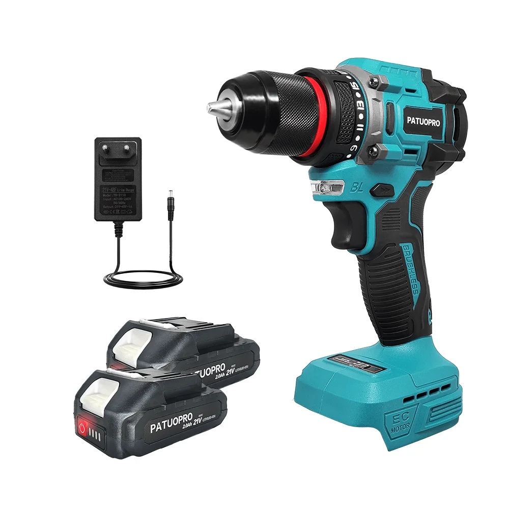 Broca sem Fio sem Escova Elétrica Velocidades 10 mm Broca Portátil Chave de Fenda 60100n.m Ferramentas Elétricas Portáteis para Bateria Makita 18v