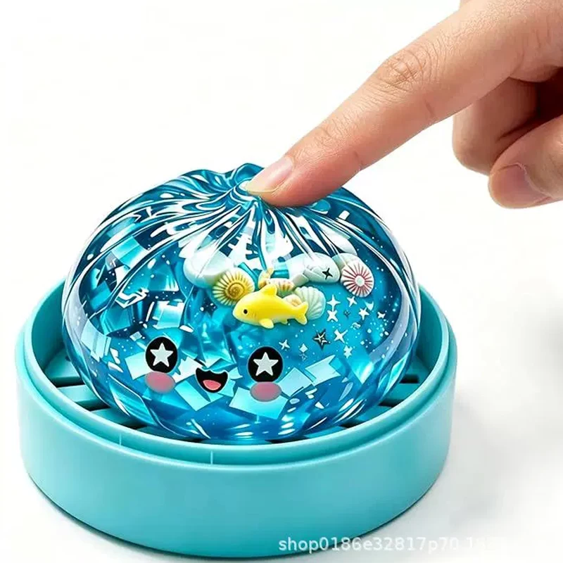 Ocean Halloween Geister-Knödel-Spielzeug, weiches, langsam rückfederndes Squishy-Spielzeug, Fidget-Spielzeug mit Dampfgarer, gedämpfter gefüllter Brötchen-Squishy zum Kneifen