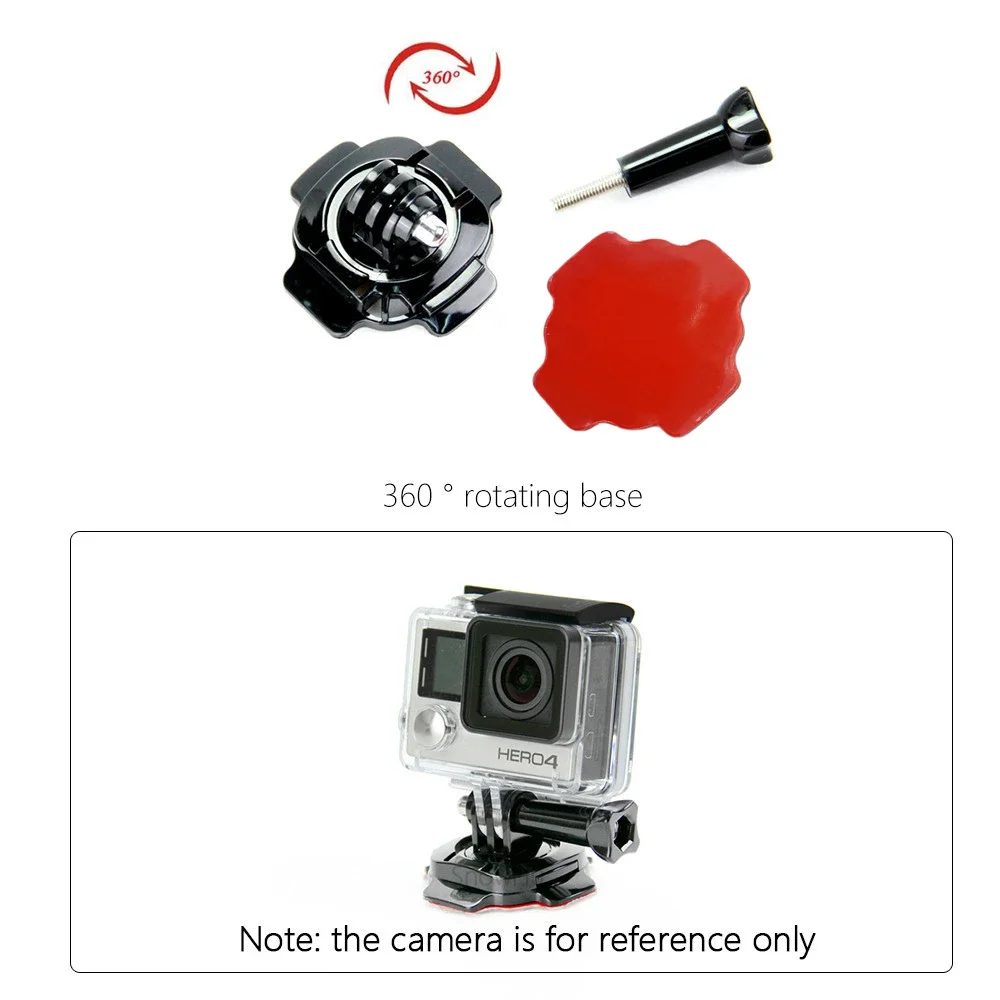 360 Degree Rotating Helmet Mount With 3M Adhesive Sticker For Gopro Hero 10/9/8/7/6/5 Xiaomi Yi Action Camera Accessories