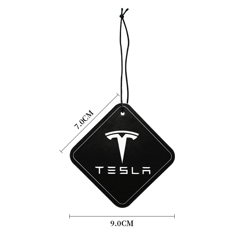 2Pcs Car badge Air Freshener Auto Interior Rearview Mirror Pendant Emblem Accessory For Tesla Model 3 Model S X Model Y Roadster