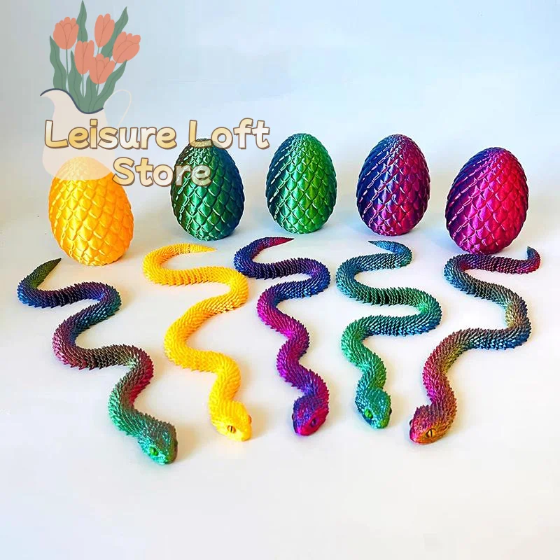 30cm Snake with 8.5cm Egg 3D Printed Design for Realistic Home Decoration and Visual Appeal