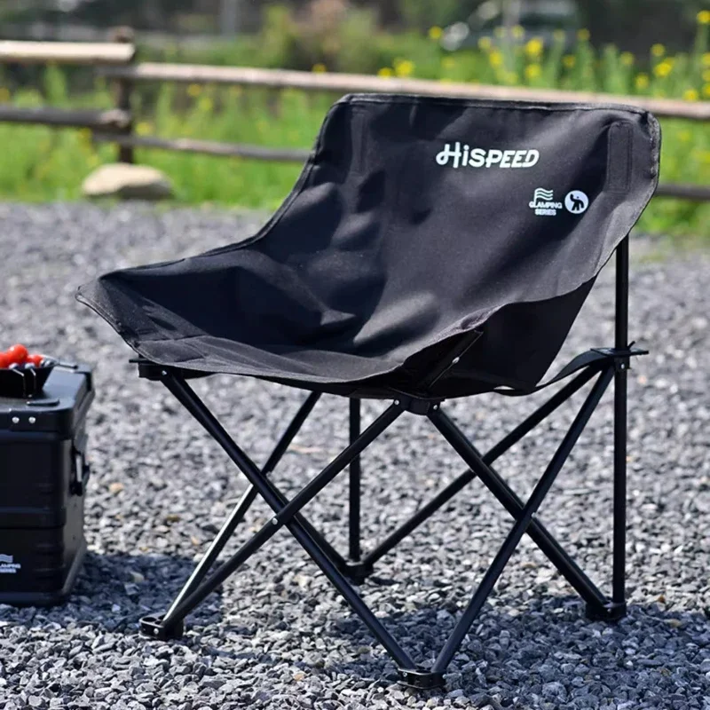 Black High Back Camping Chairs Outside Strong Portable Adult Camping Chair Relaxing Fishing Chaise Pliante Plage Beach Accessory