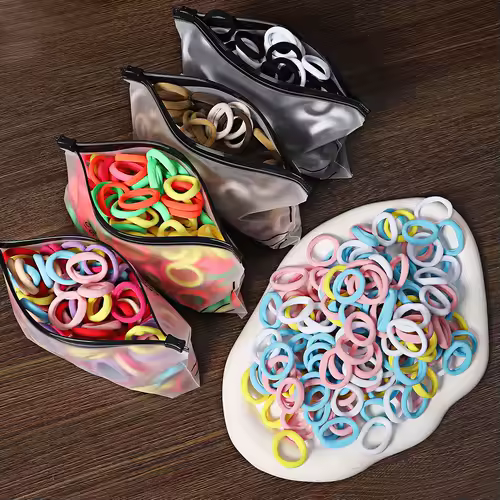 50/100Pcs Hair Bands for Children Colorful Nylon Scrunchie Hair Ties Rubber Band Kids Elastic Hair Leagues Girl Hair Accessories - Image 4