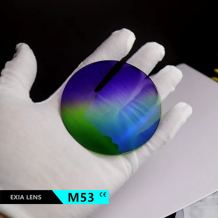 

EXIA Lens M53 Violet Gradient Green Sunglasses Lenses UV400 Polyurethane MR-8 1.61 Base Curve 3 SHMC Blue Lens