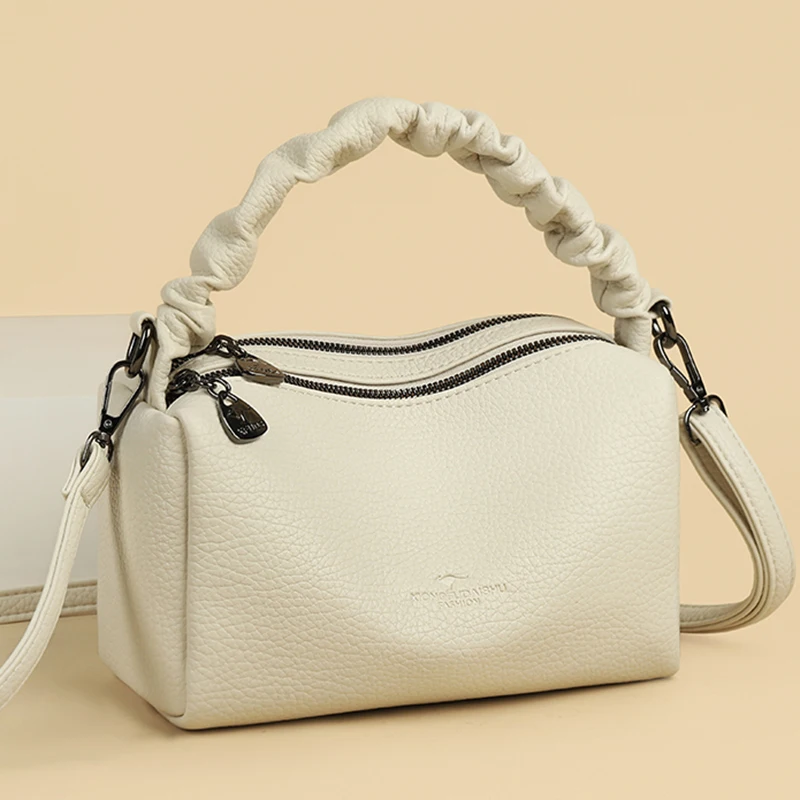 

Двухслойные женские высококачественные мягкие кожаные маленькие сумки на ремне Роскошные дизайнерские кошельки Сумка через плечо Женская сумка-мессенджер A Main