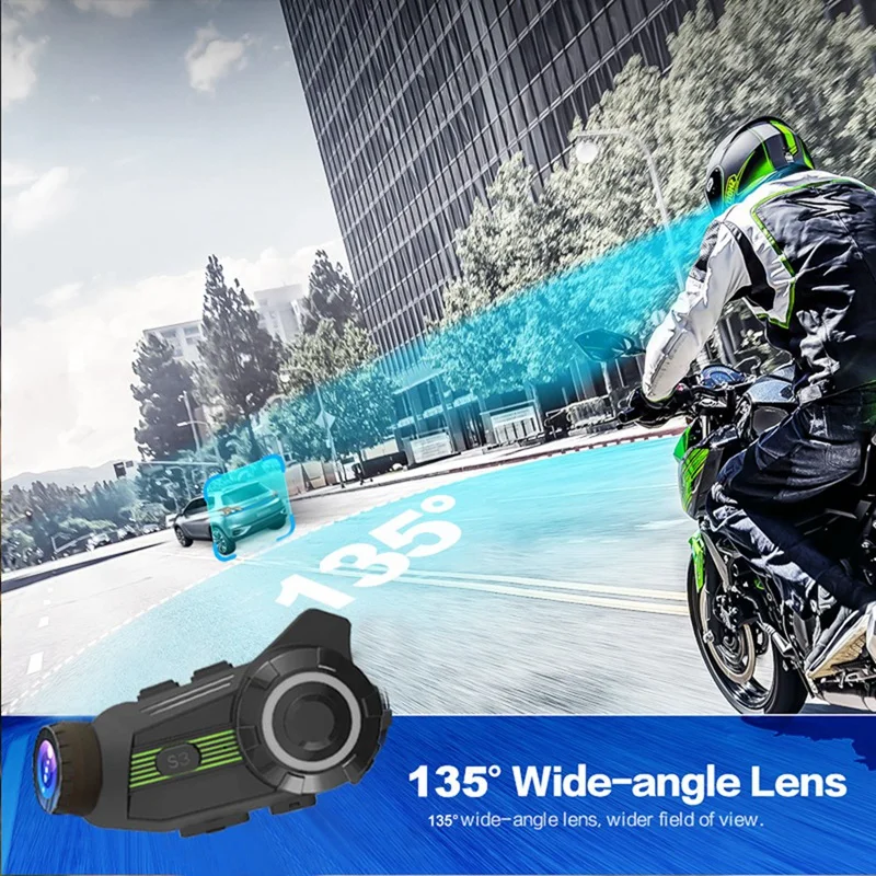 S3 Motorcycle Helmet Camera HD Bluetooth Wifi Motorbike DVR Dash Cam Wireless BT 5.1 Helmet Intercom