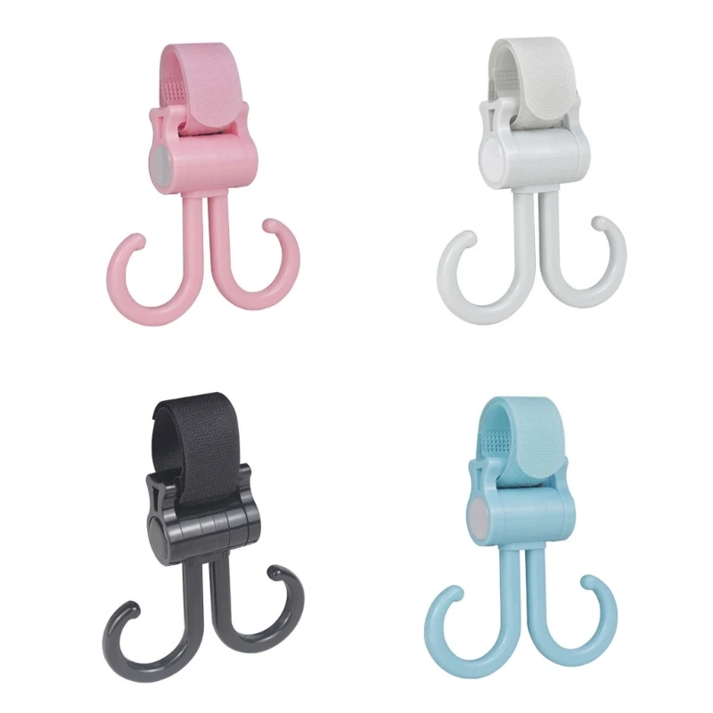 Baby Stroller Hook Double Hook Pram 360 Degree Rotatable Cart Hooks Hanging Diaper Bag Baby Car Seat Hook Stroller Accessories