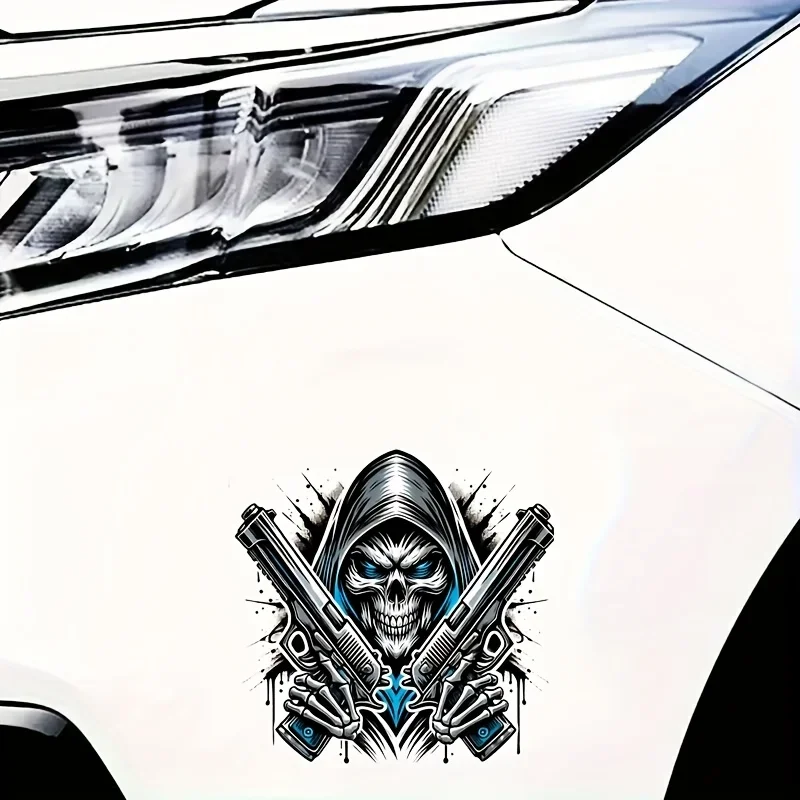 

Модная таинственная наклейка «Жнец» с капюшоном — съемная декоративная наклейка, добавляет темную атмосферу для чехлов для телефонов, планшетов и гитар