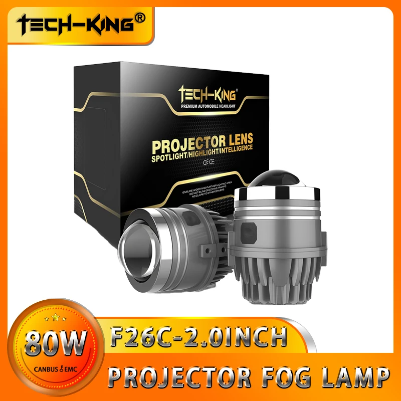 

TECH KING 2PCS F26C-2.0INCH Honda Toyota LED Projector Fog Lamp Front Lens Headlamp Daytime Running Fog Lamp BMW Headlamp