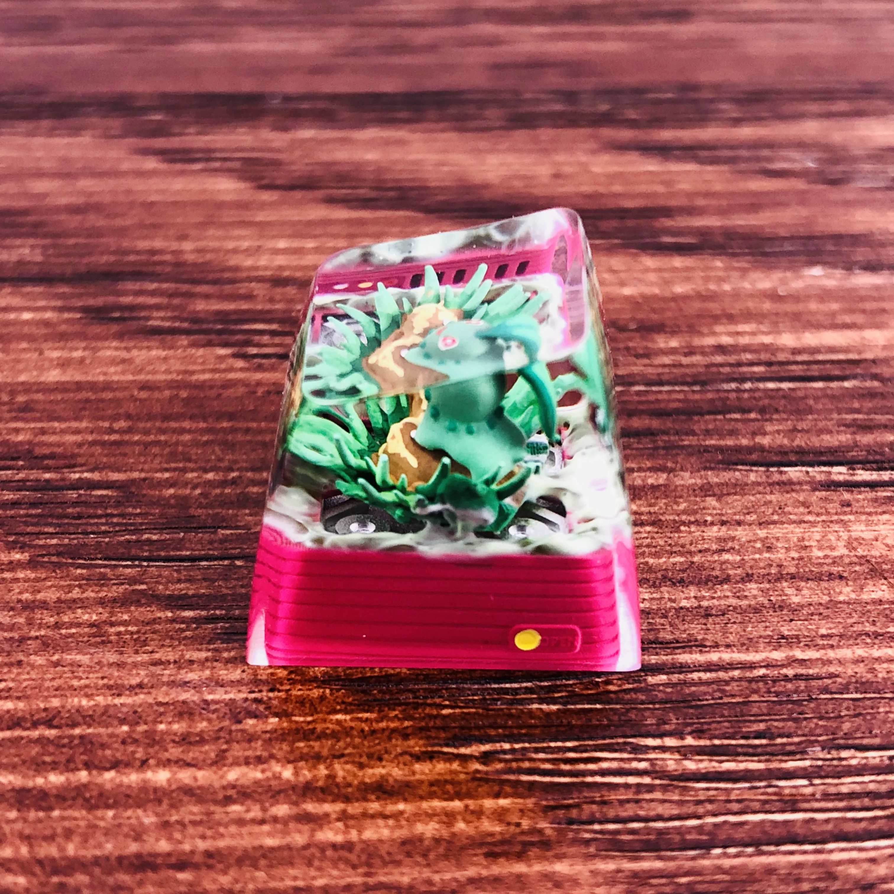 Imagem -05 - Chikorita Custom 1u Keycaps Liquidar Artesanal Keycap Anime Cherry mx Keycaps