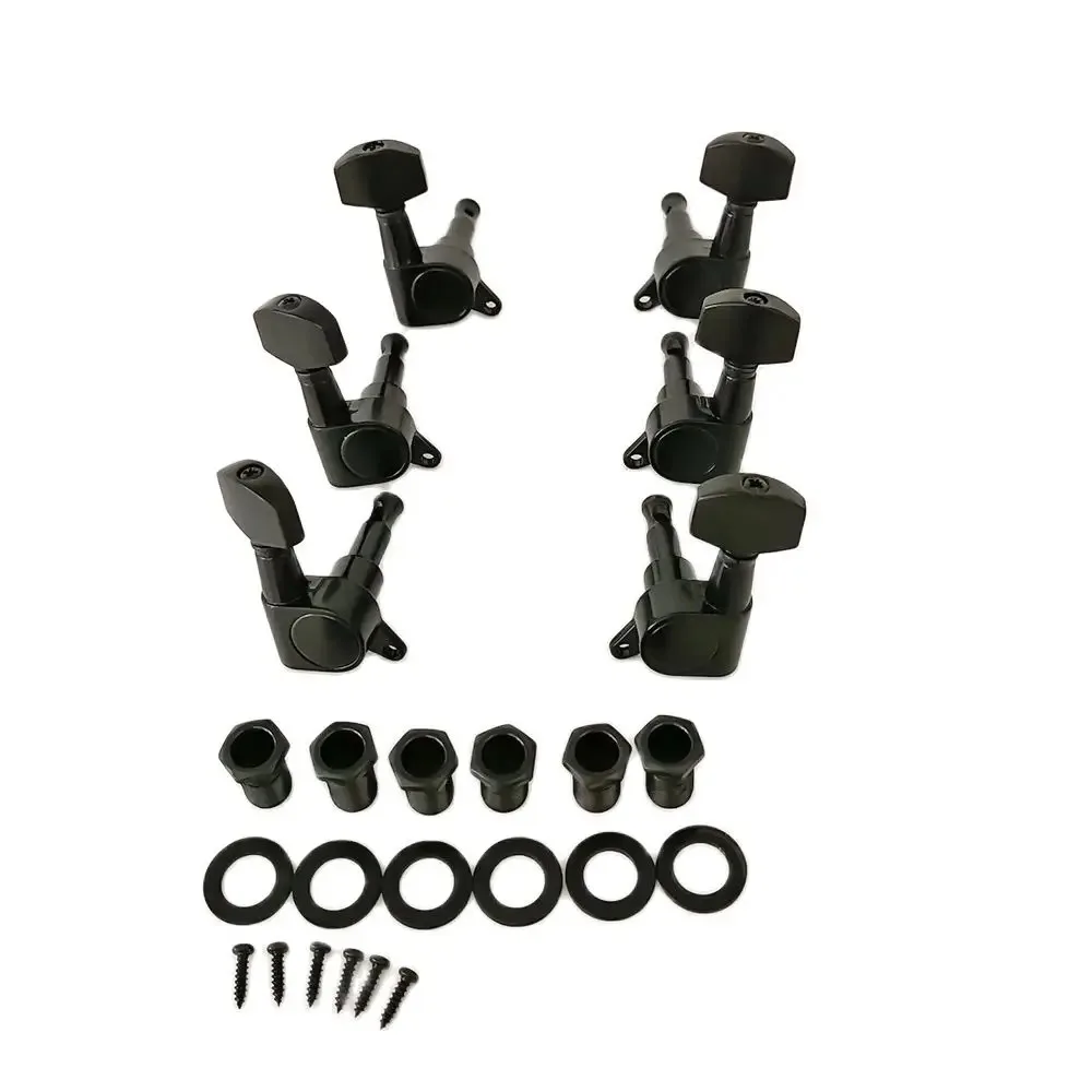 6 шт. герметичные колышки для гитарных струн, фиксирующие тюнеры 3L3R, колки для настройки струнного тюнера, тюнер для акустической гитары, ручка головки машины, 3 левый, 3 правый