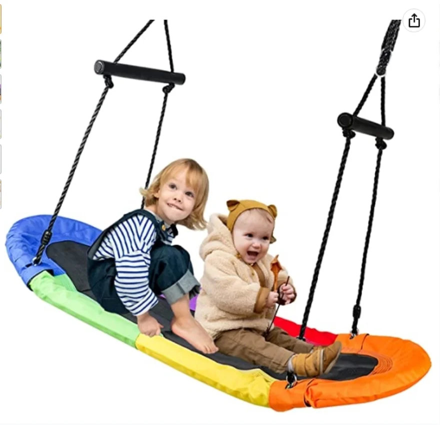 150kg Load-Bearing Indoor Outdoor Garden Swing, Tree Nest, Round Steel Nylon Material, Trampoline Park, Shopping Malls