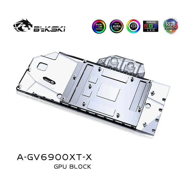 Bykski A-GV6900XT-X Water Block untuk GIGABYTE Radeon RX6800XT/ RX6900XT GAMING OC GPU Card / Radiator Tembaga Penutup Penuh