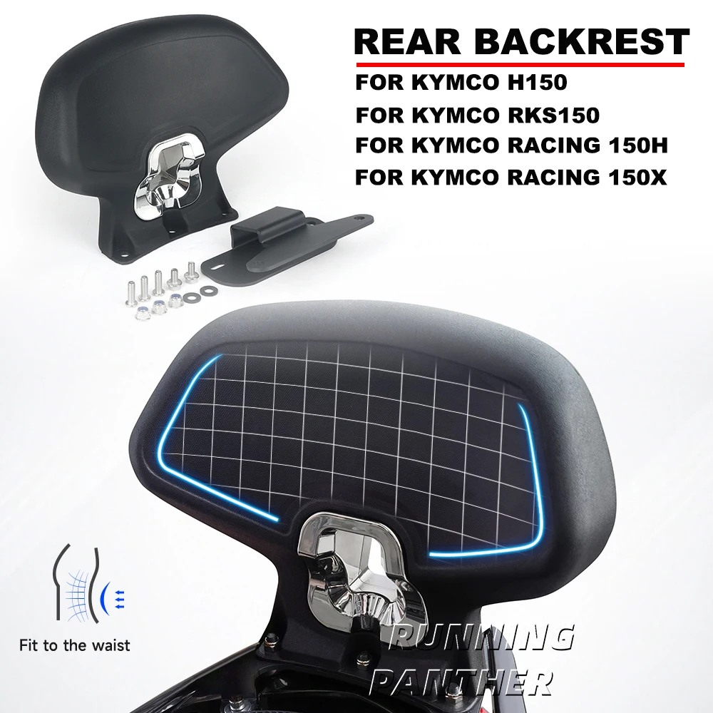 FOR KYMCO H150 RKS150 Racing 150H 150X Racing150H Racing150X Motorcycle Black Rear Passenger Seat Backrest Back Rest Cushion Pad