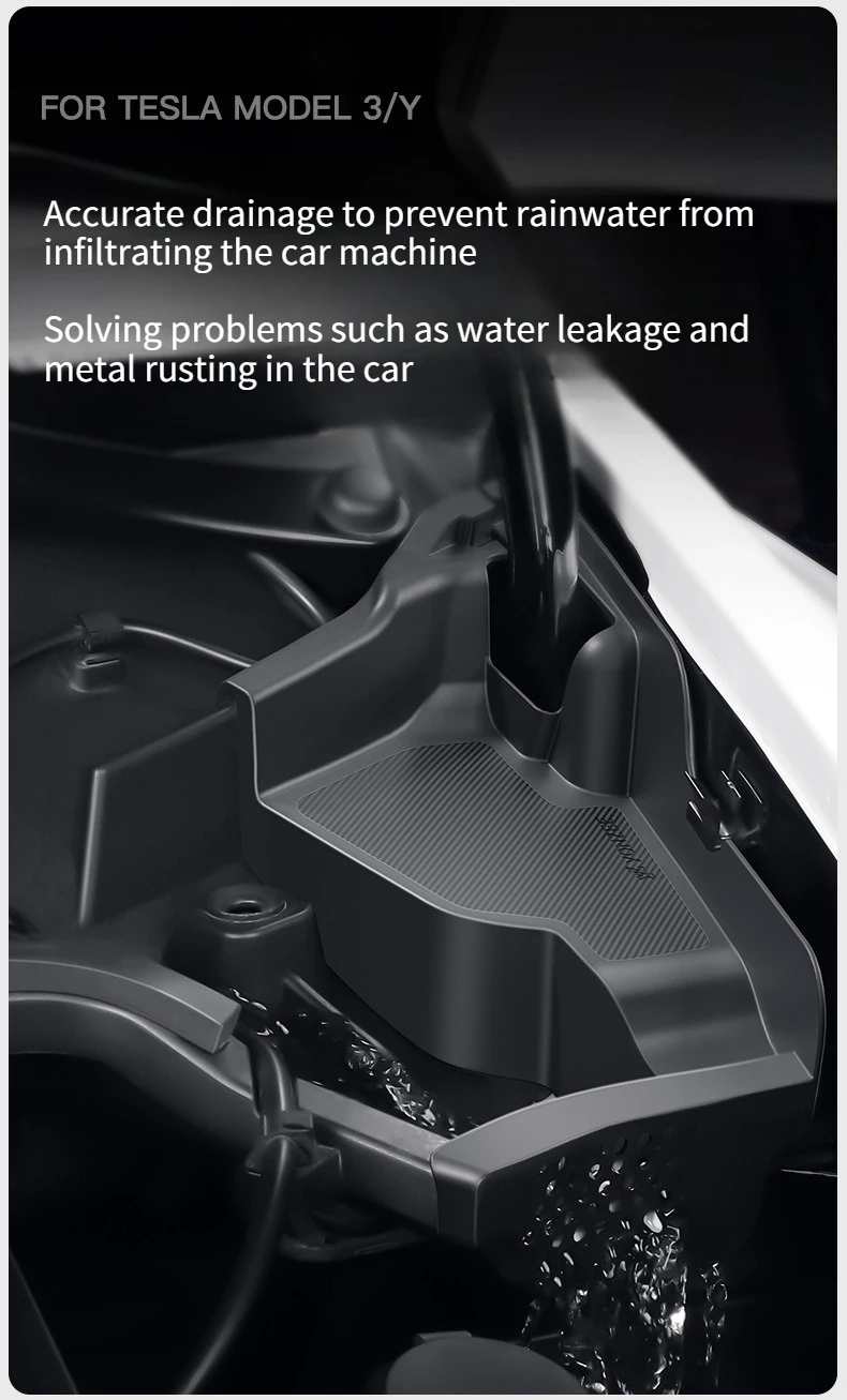 Für Tesla 3/Y/YL Highland Juniper 2026: Vordere Kabinen-Anti-Verstopfungsabdeckung, Wasserkanalabdeckung und Blätterblockierender Frunk-Schmutzfilter – Detail 6