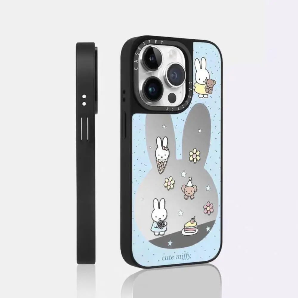

The new Miffy mirror phone case is suitable for iPhone 11-16promax kawaii cartoon anti drop and anti scratch protective case