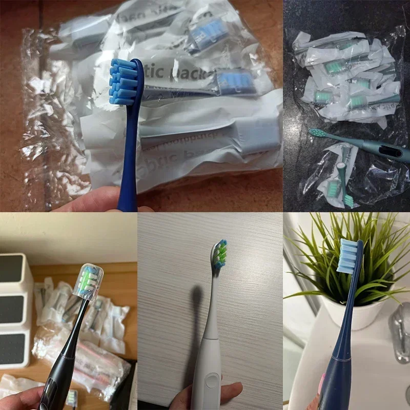 Oclean X PRO/Z1/F1/One/Air 2/SE 용 교체 브러시 헤드, 소프트 듀퐁 전동 칫솔 진공 밀봉 포장, 4 개