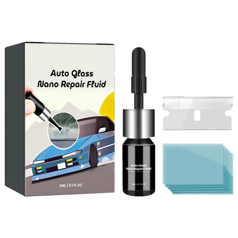 

Glass Nano Repair Fluid Cracked Glass Repair Kit Shatter Repair Glue Car Glass Repair Set For Vehicles Cars Wind Shield