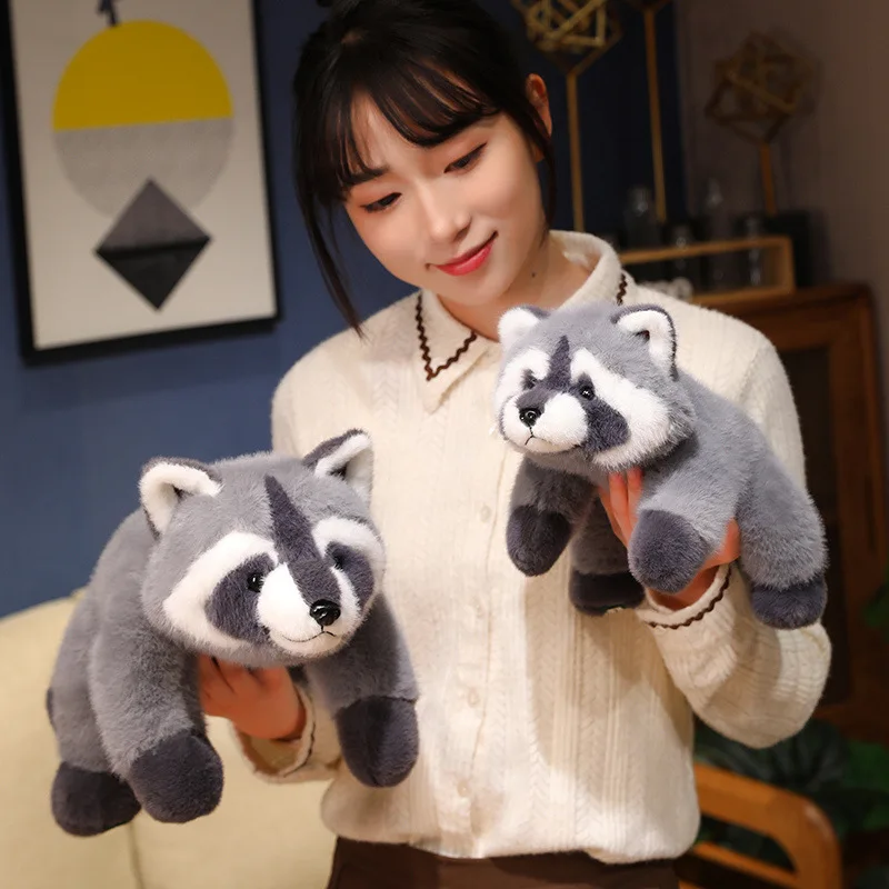 Jouet en peluche raton laveur réaliste pour enfants, petit animal Krasnobeurre, oreiller de canapé, derection à la maison, mignon, filles