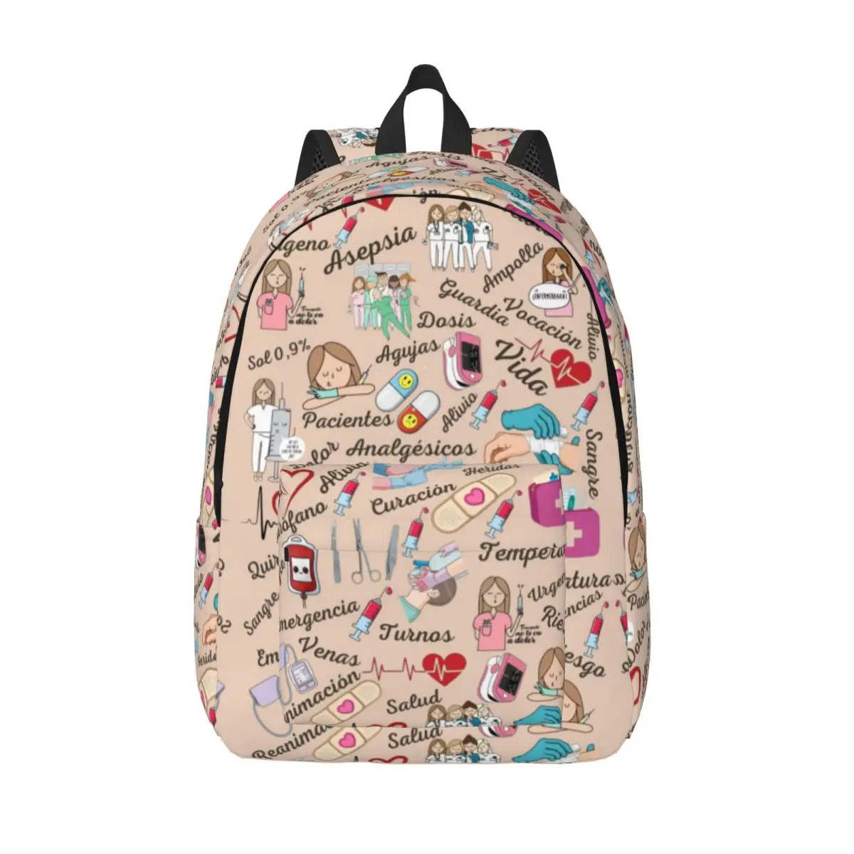 D-Doctor-N-Nurse Printed Lightweight Casual Schoolbag For School, Outdoor, Shopping, Office 15.7in 17.7in