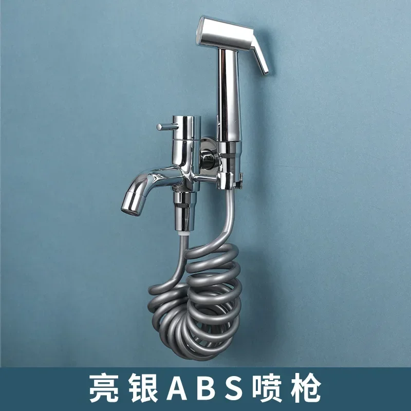 Imagem -05 - Toilet Mop Tap com Suporte Suporte e Mangueira de Primavera Pulverizador Preto Terno de Parede Chuveiro Bidé Mangueira de Pvc Acessórios do Banheiro