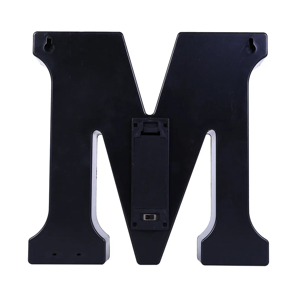 الإبداعية الأبجدية LED رسالة تسجيل م الأبيض النيون مصباح رومانسية الزفاف حفلة عيد ميلاد غرفة نوم ليلة ضوء الأبجدية مصباح #5