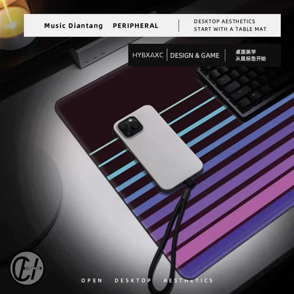 Gamer Mousepad Gradient Color Line Mouse Pad Large Mouse Mat Natural Rubber Desk Rug PC Desk Mats Retro Design Mousepad