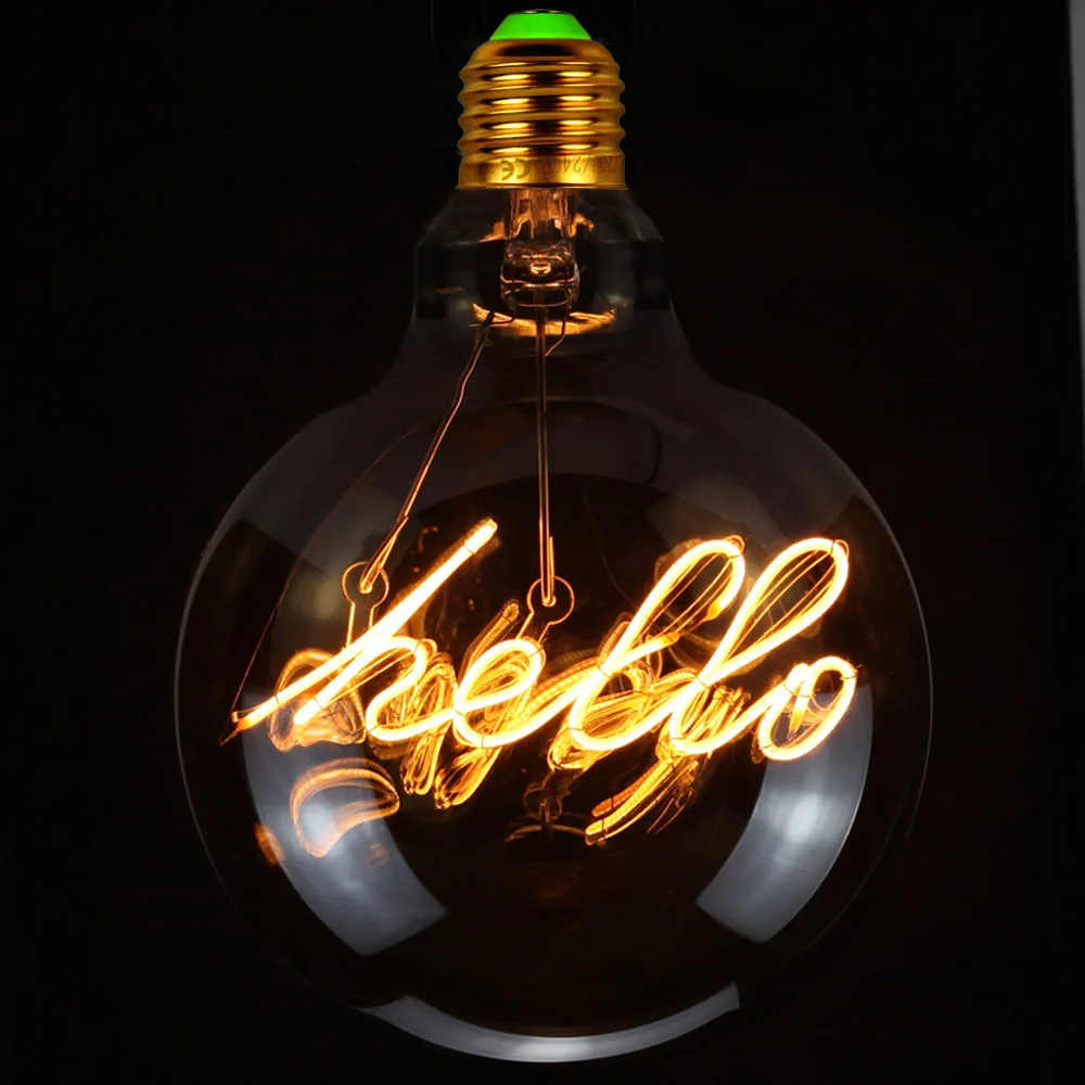 Retro Edison Bulb Dimmable Led Filament LOVE G125 Decoracion Vintage Glass Night Light Bulb Industrial String Lights for home