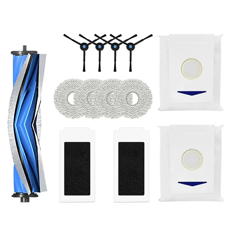 【인기 판매!】Ecovacs T30 Pro Omni/T30 OMNI, YEEDI M12 ULTRA PL용 메인 롤러 사이드 브러시 필터 먼지 봉투 걸레 천 교체