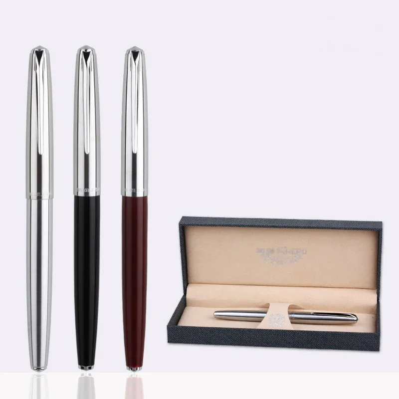 

Оригинальный стальной перо Hero 100, 14 К, классическая антикварная коллекция учителей, подарочная коробка для каллиграфии, ручка, цельностальная старая фабрика