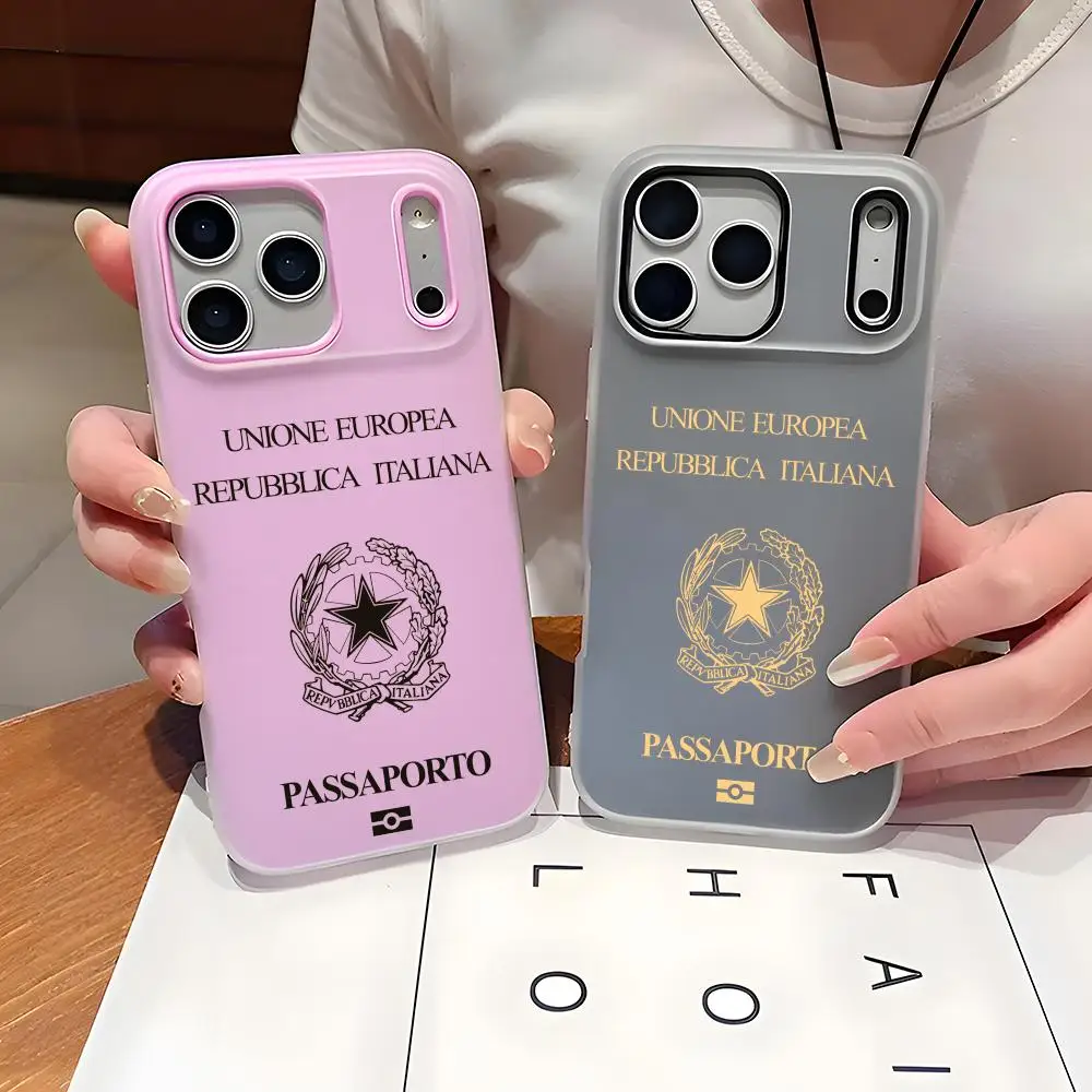 I-Italy Passport Phone Case For IPhone 17 16 15 14 13 12 11 Pro Max Plus Mini Case Clear Jelly Shockproof Soft Cover