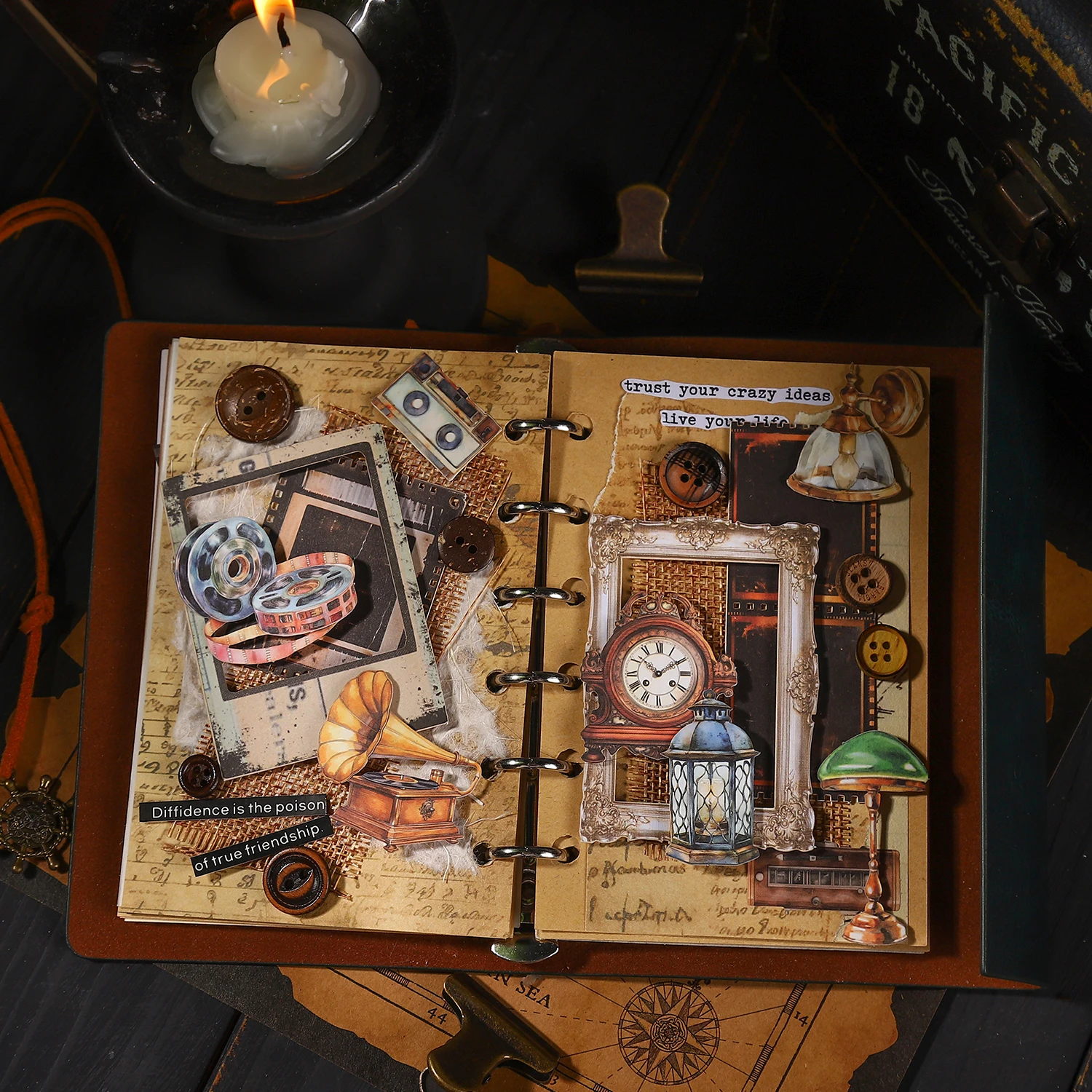 The Secret of The Treasure Series Vintage Book Landscape Sticker Creative DIY Journal Material Collage Scrapbook Stationery