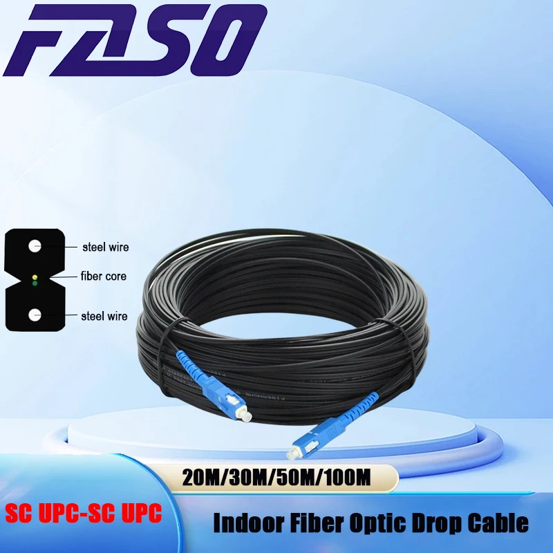 Indoor SC/UPC Fiber Optic Drop Cable Single Mode Simplex Indoor Drop Cable Patch Cord Optical Fiber Cable Indoor Fiber Cable