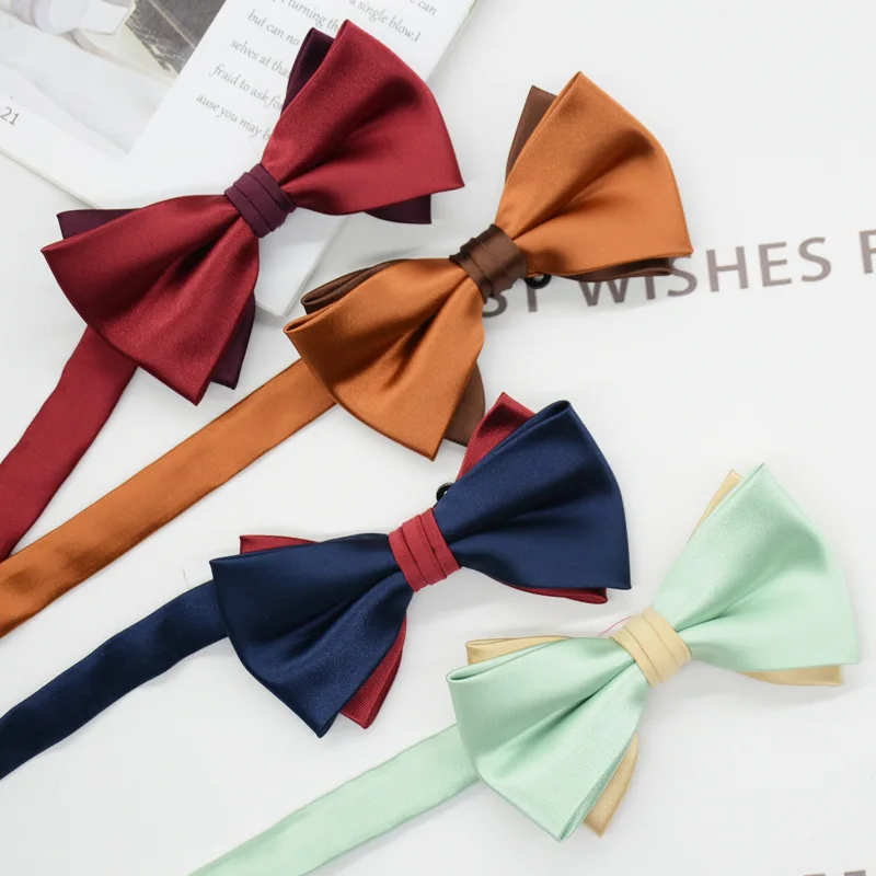 business gentleman, a groom and best man, a group of brothers, a wedding color-block solid color trend  bow tie