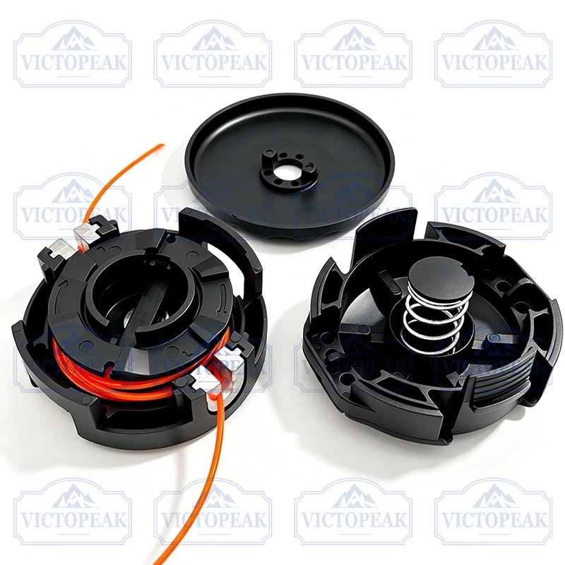 1/4 Stück M10*1,25 mm Rasentrimmerkopf, einfach zu installieren, drehbarer Faden, Rasentrimmer-Ersatzteile, Gartenzubehör – Detail 3
