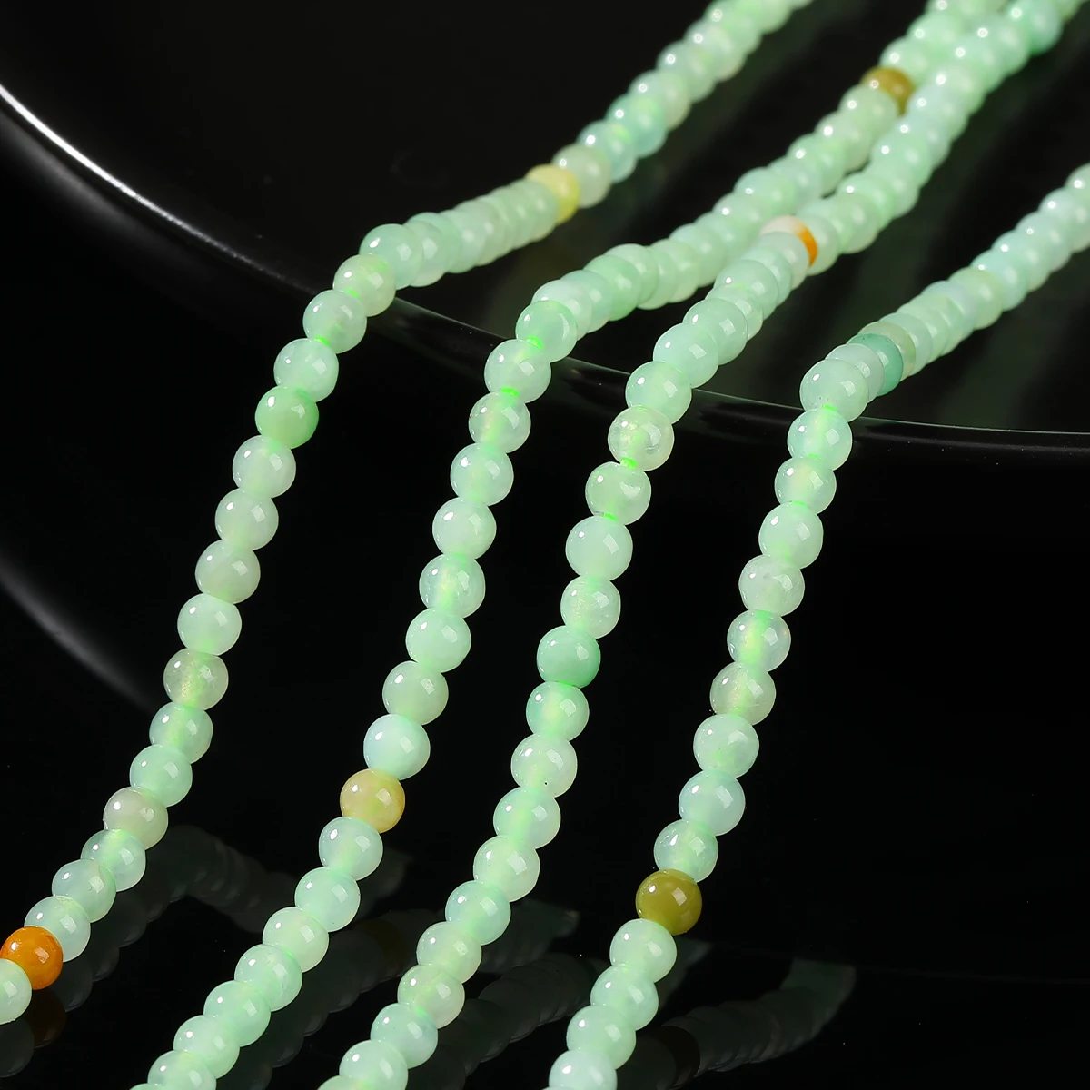 3 مللي متر الحجر الطبيعي مختلط اللون الزمرد الجاديت الخرز فاصل فضفاض الأحجار الكريمة حبة لصنع المجوهرات سوار ذاتي الصنع إكسسوارات عقد