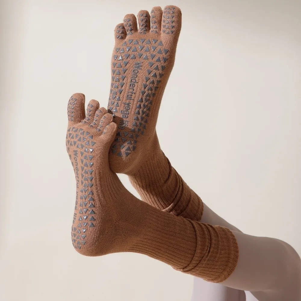 

Спортивные носки с пятью пальцами и отдельными пальцами, женские носки для йоги с длинной трубкой, дышащие эластичные спортивные носки для пилатеса, балетки