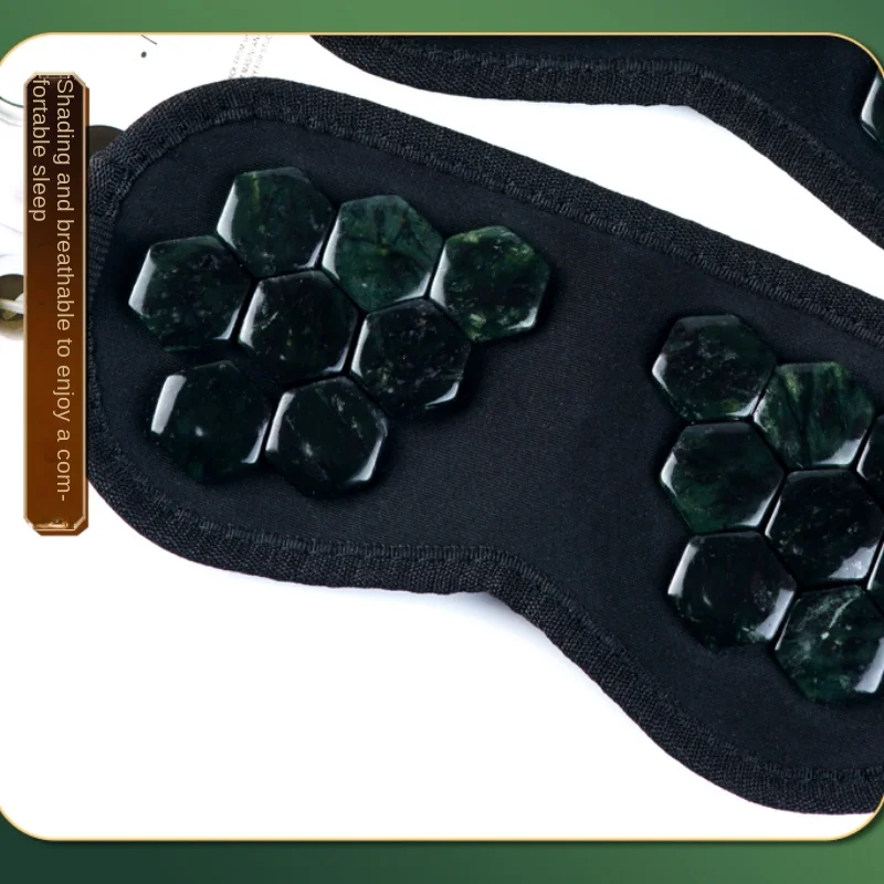 Premium Xiuyan Jade Eye Mask with Medicinal Stones Health Care Eye Mask for Relieving Fatigue Light-Blocking for Relaxation