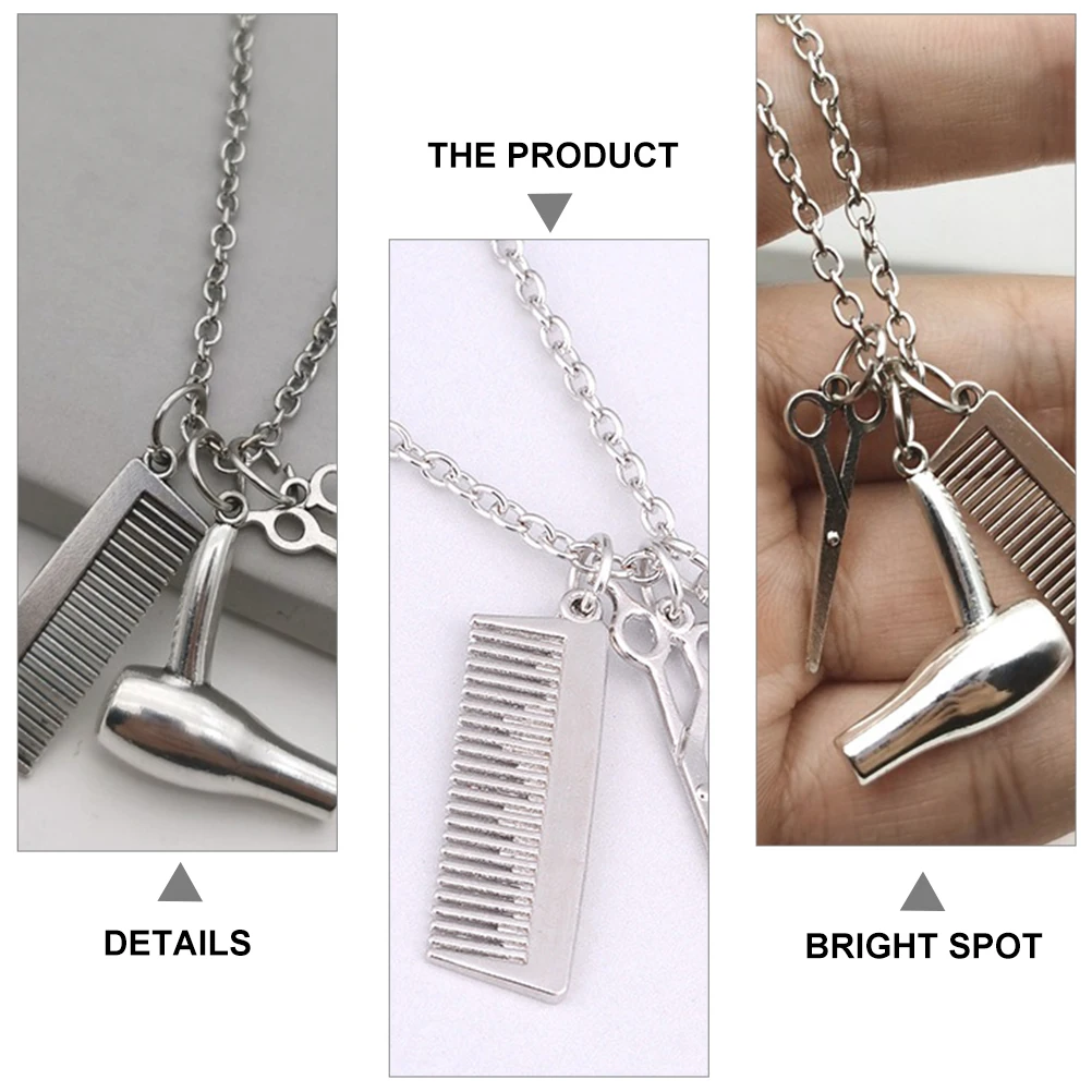 

Hairdresser Necklace Clavicle Chain Alloy Scissors Charm Stylist Barber