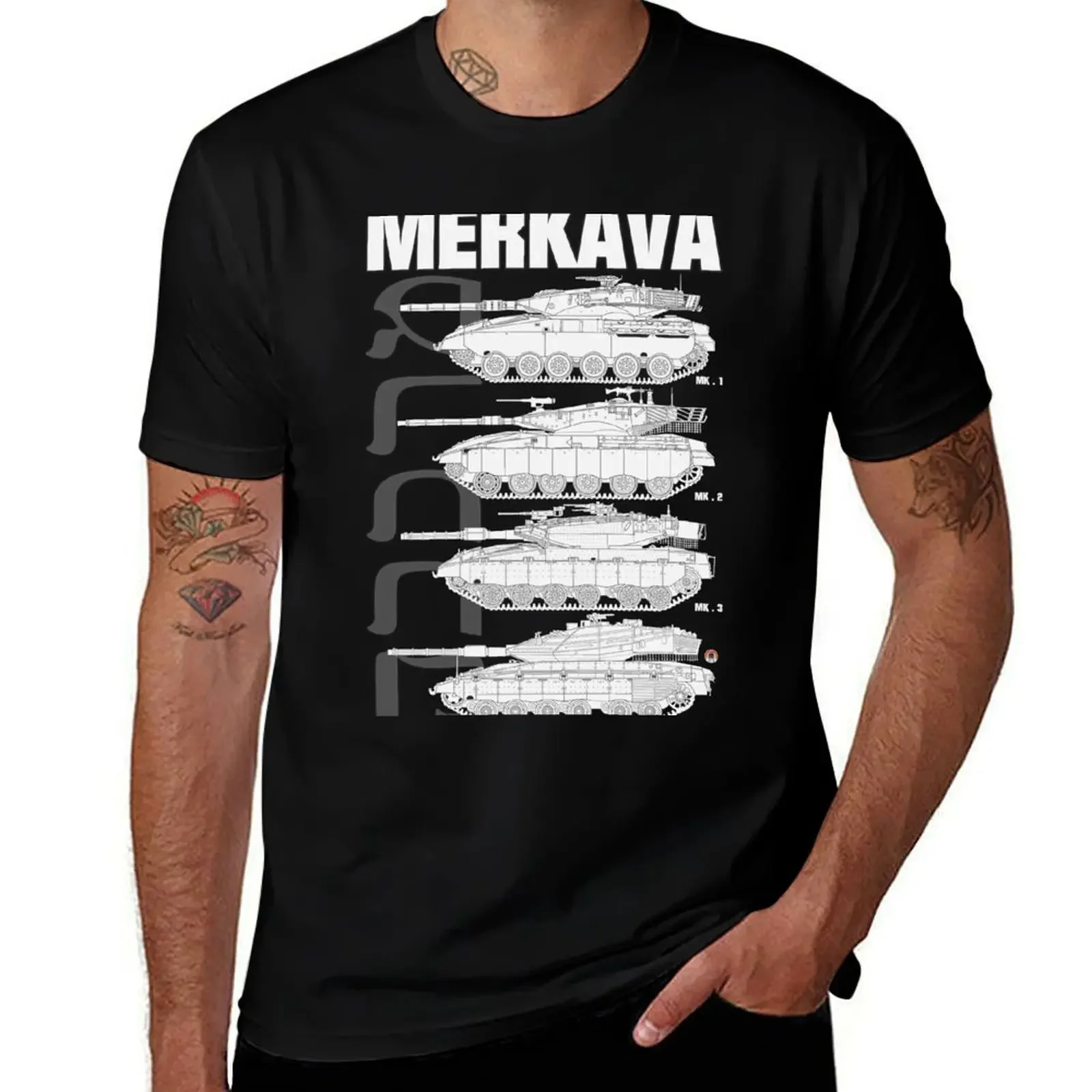 Merkava Mk1, Mk2, Mk3 and Mk4 on the same design T-Shirt plain luxury designer Clothing cotton graphic tees luxury clothes men