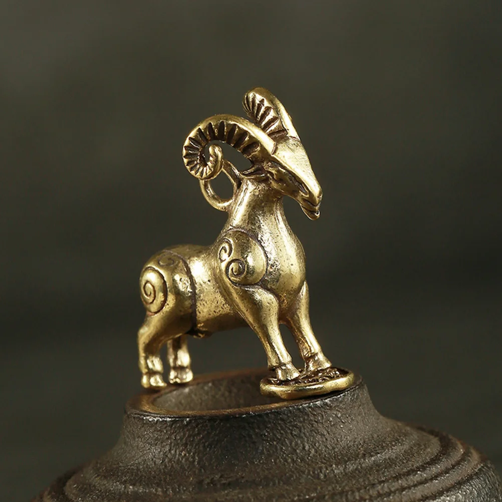 

3Pcs Brass Goat Desktop Ornament Delicate Decorative Goat Statue Home Office Living Room Tabletop Decor