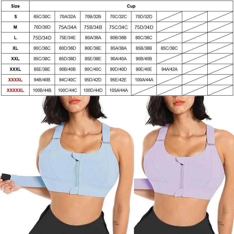 Cloud Hide Women High Impact Plus Size 5XL Sports Bra Fitness Yoga Tank Top Vest Shockproof Shirt Running Underwear Sportswear