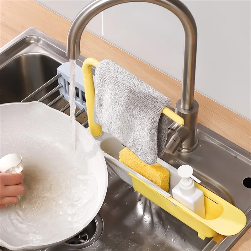 Sponge Holder for Sink Useful Things for Kitchen Cabinet Storage Organizer Kitchenware Accessories Organizers Shelves Novel Home