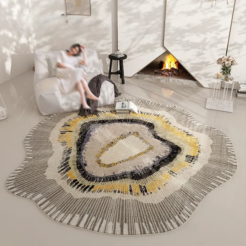 

Flower Round Living Room Carpet Fashionable Irregular Shaped Sofa Floor Mat High-grade Bedroom Study Home Plush Rugs Ковер Tapis