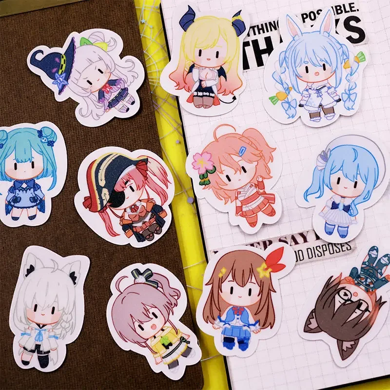 Hololive Sticker Anime Shirakami Fubuki Tokino Sora Stationery Stickers Cartoon Print Water Proof Student School Supplies Decor