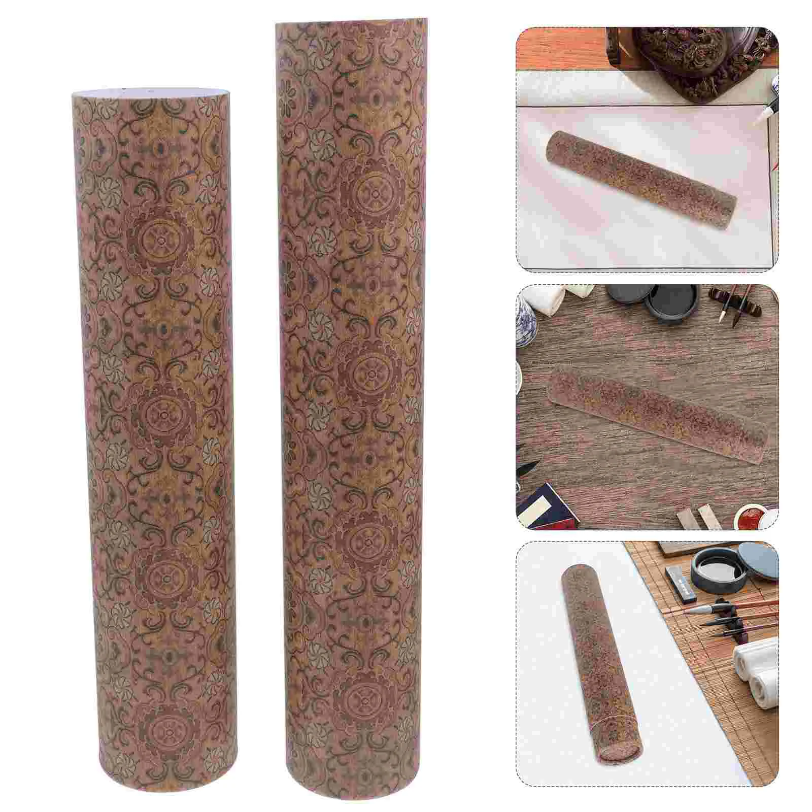 Ancient Painting Storage Box Poster Carrier Tube Tubes with Caps Holder Portable Mailer Travel