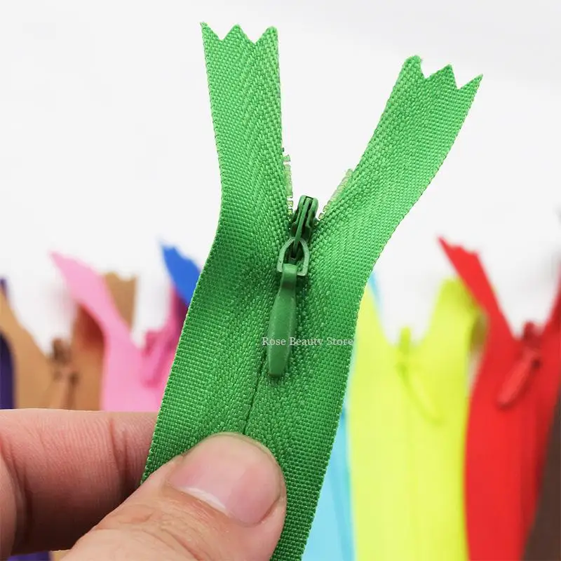 10Pcs Nylon Zippers 18/25/30/40/50/60Cm Meters Length 24 Colors with Various Zipper Sliders for Sewing and Clothing Accessories