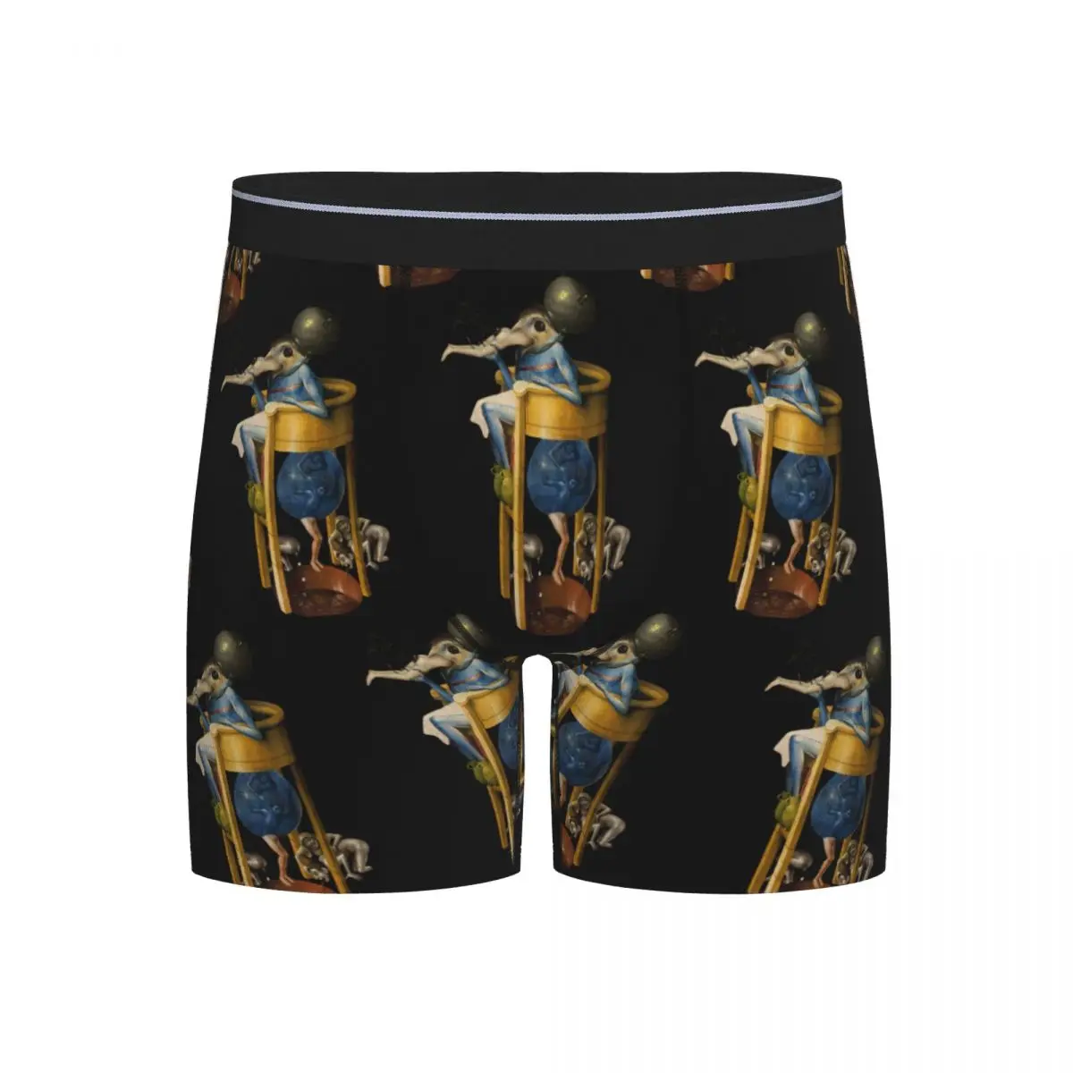 

Длинные трусы-боксеры, шорты с иероглифом, Bosch Devil On Night, трусики на стуле, мужское мягкое нижнее белье для мужчин, подарки бойфренду